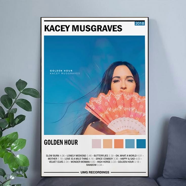 Kacey Musgrave Poster Album Cover Golden Hour Album Wall Art Poster Unframed Size 24''x36''