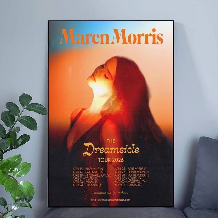 Maren Morris The Dreamsicle Tour 2026 Poster Unframed Size 24''x36''