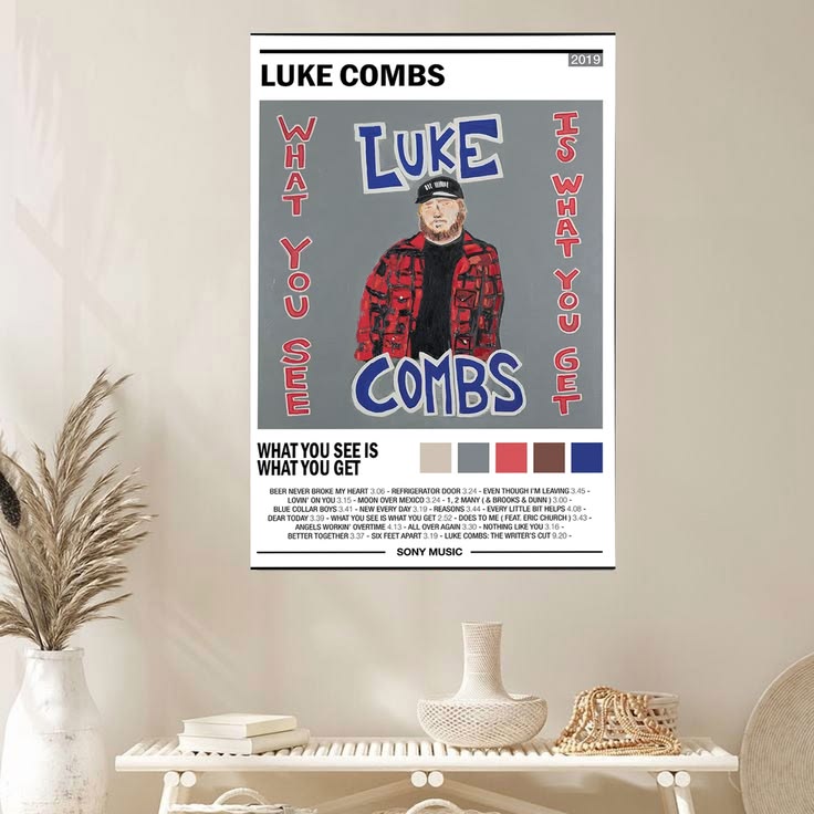 Luke Combs What You See Is What You Get Home Decor Poster Unframed Size 24''x36''