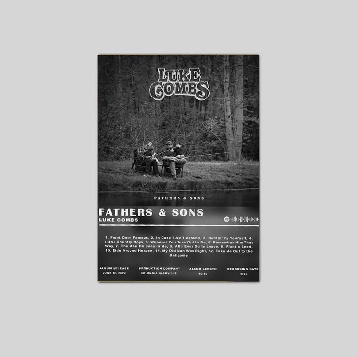 Luke Combs Fathers & Sons Album Poster Music Poster Unframed Size 24''x36''