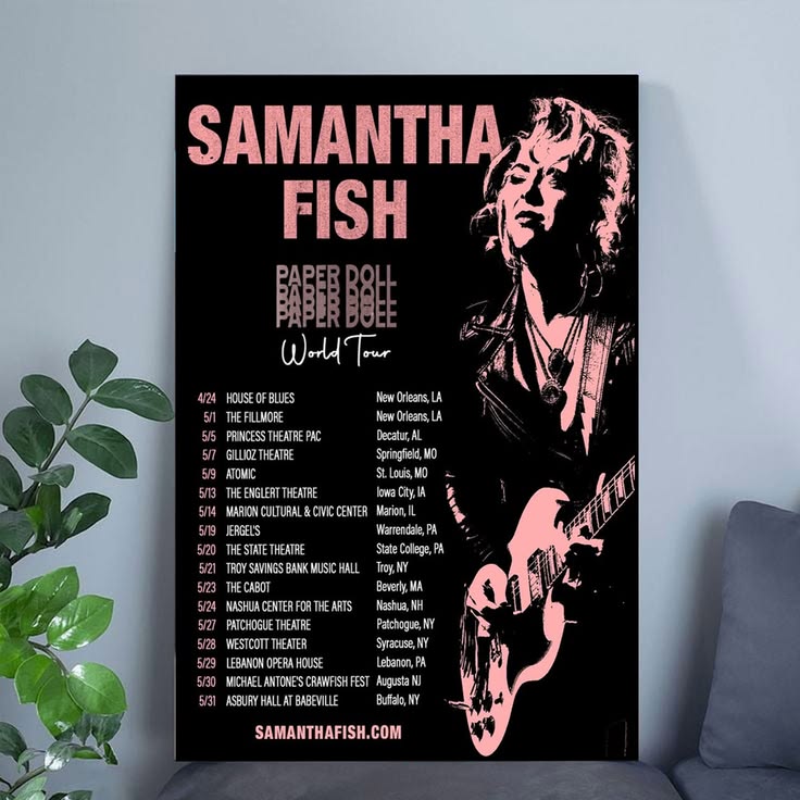 Samantha Fish Paper Doll World Tour 2026 Decor Poster Unframed Size 24''x36''