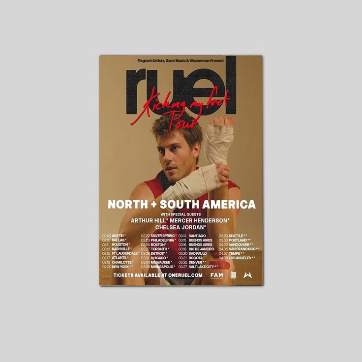 Ruel 2026 Tour Poster Unframed Size 24''x36''