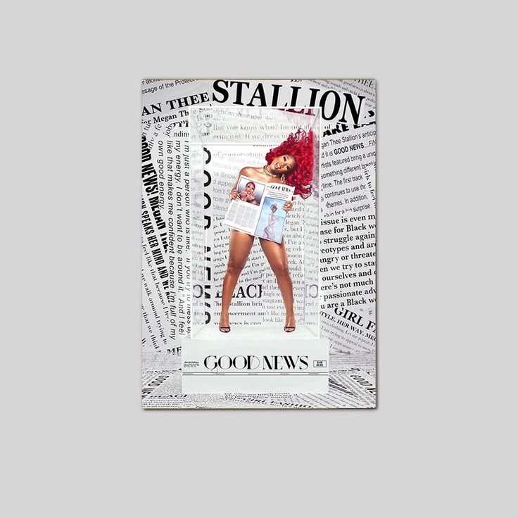 Rapper Megan Thee Stallion Good News Music Album Wall Home Decor Poster Unframed Size 24''x36''