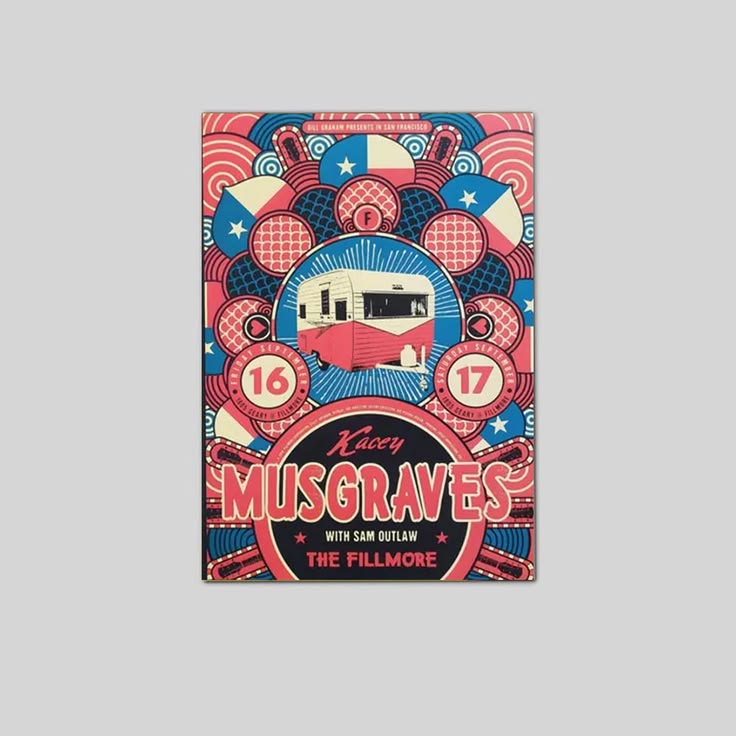 Kacey Musgraves and Sam Outlaw Vintage Concert Poster Unframed Size 24''x36''
