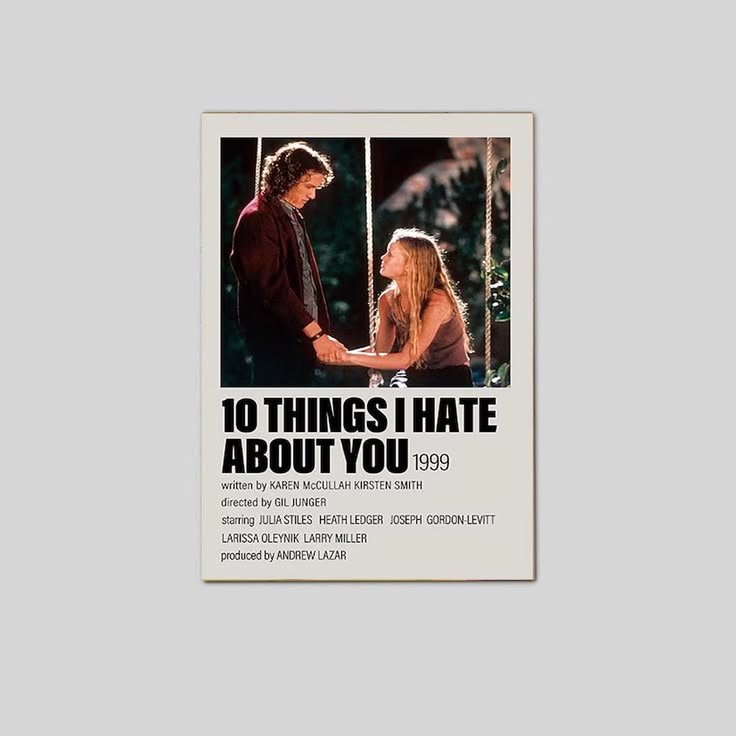 10 Things I Hate About You 1999 Movie Poster Room Decor Poster Unframed Size 24''x36''