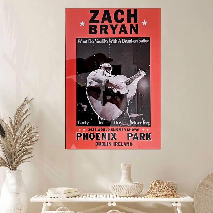 Zach Bryan & Kings of Leon Dublin 2025 Poster Unframed Size 24''x36''