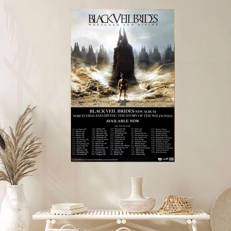 BLACK VEIL BRIDES Wretched And Divine Ltd Ed RARE Tour Poster Unframed Size 24''x36''