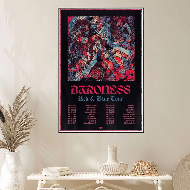 BARONESS Red & Blue Tour Poster Unframed Size 24''x36''