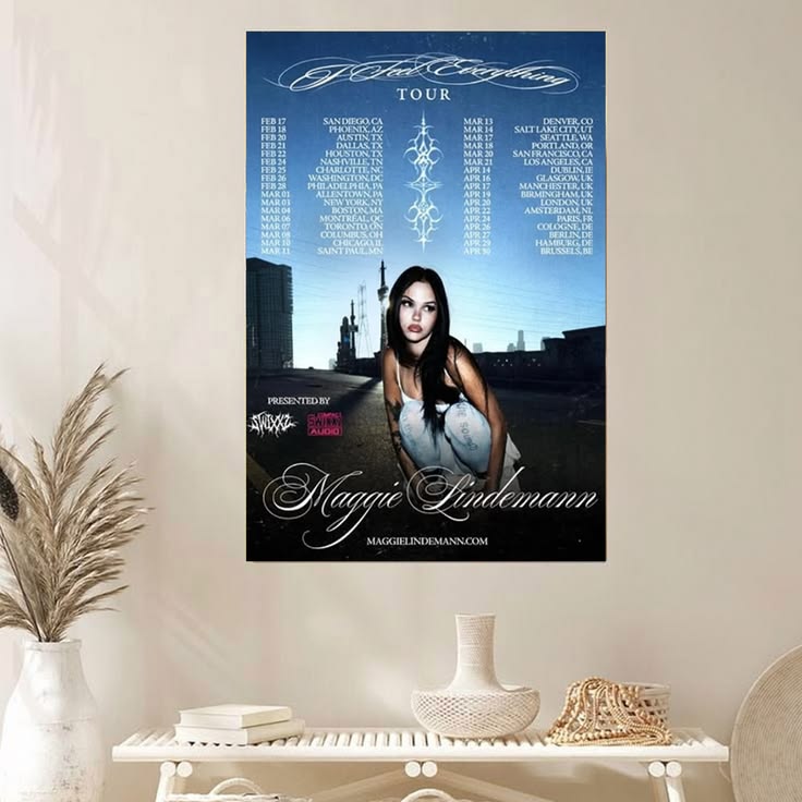 Maggie Lindemann I Feel Everything Tour 2026 Schedule Poster Unframed Size 24''x36''