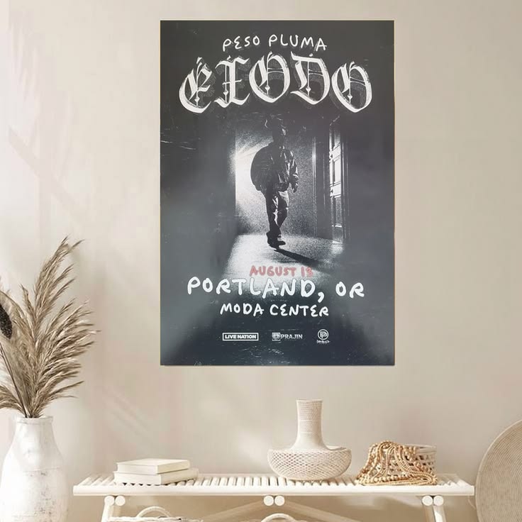 Peso Pluma - Exodo Tour Poster - Moda Center Portland, OR Poster Unframed Size 24''x36''