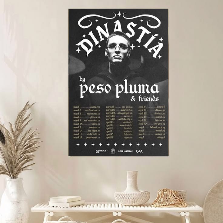 Peso Pluma Dinastia Tour 2026 Schedule Tour Dates Poster Unframed Size 24''x36''