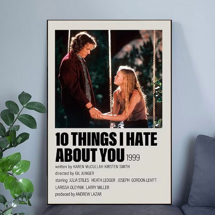 10 Things I Hate About You 1999 Movie Poster Room Decor Poster Unframed Size 24''x36''