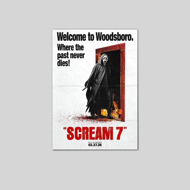 2026 Scream 7 Movie Poster Neve Campbell Coutney Cox Matthew Lillard Poster Unframed Size 24''x36''