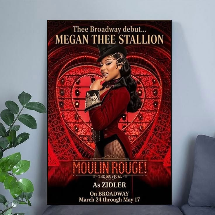 Megan Thee Stallion Thee Broadway Debut As Zidler In Moulin Rouge Poster Unframed Size 24''x36''