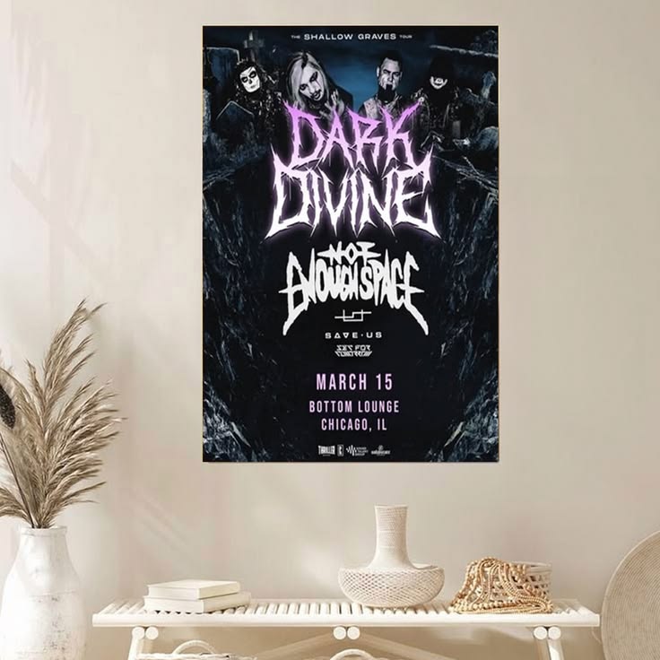 Dark Divine The Shallow Graves Tour 2026 Poster Unframed Size 24''x36''