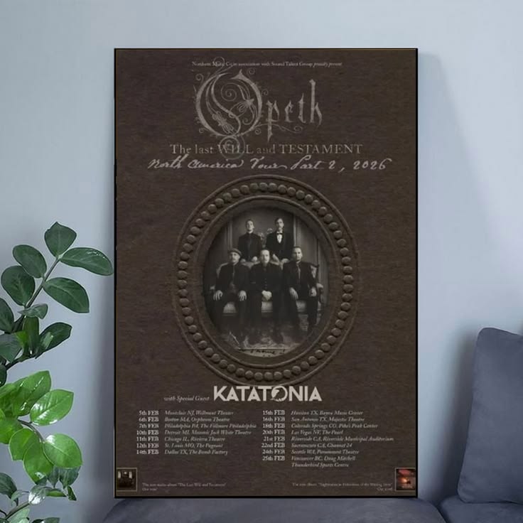 Opeth 2026 North American Tour Poster Unframed Size 24''x36''