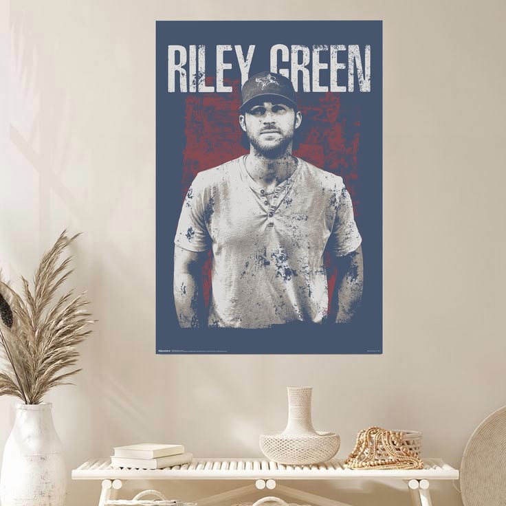 Riley Green Grunge Wall Poster Unframed Size 24''x36''