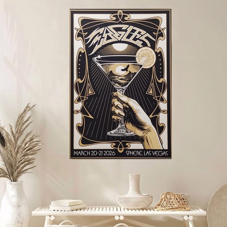 The Eagles Sphere Las Vegas, NV Mar 20-21, 2026 Poster Unframed Size 24''x36''