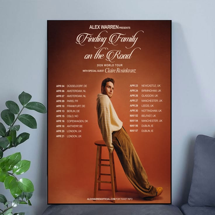 Music Poster Alex Warren Finding Family On The Road Poster Unframed Size 24''x36''