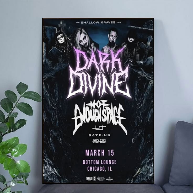 Dark Divine The Shallow Graves Tour 2026 Poster Unframed Size 24''x36''