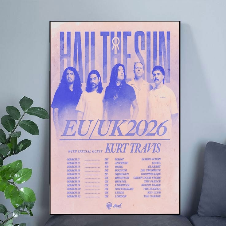 Hail The Sun EU/UK 2026 Tour Poster Unframed Size 24''x36''