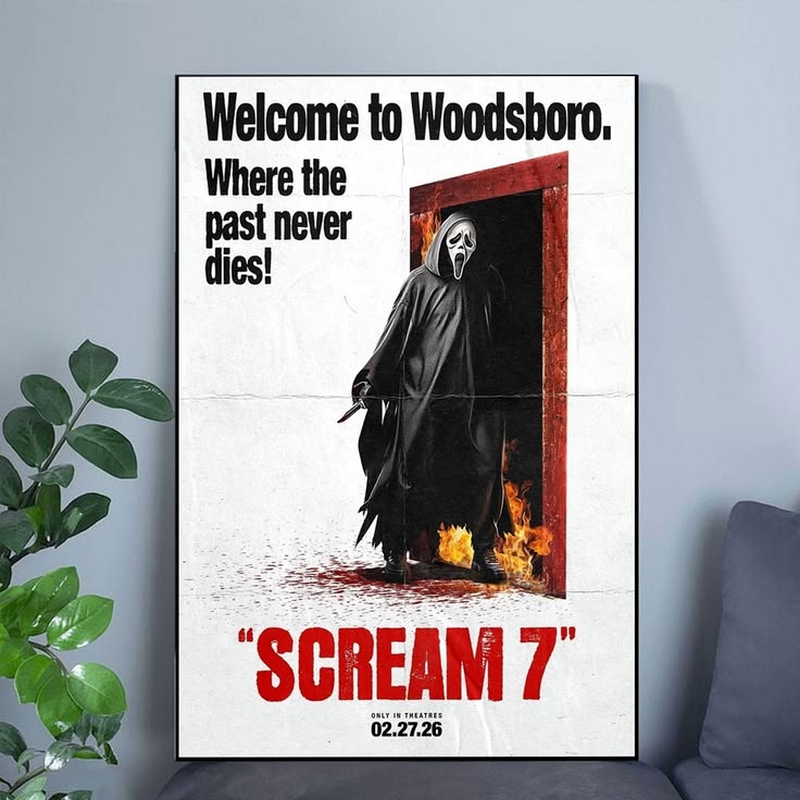 2026 Scream 7 Movie Poster Neve Campbell Coutney Cox Matthew Lillard Poster Unframed Size 24''x36''