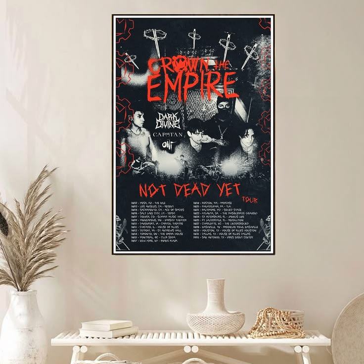 CROWN THE EMPIRE, DARK DIVINE, CAPSTAN - ONI Tour Poster Unframed Size 24''x36''