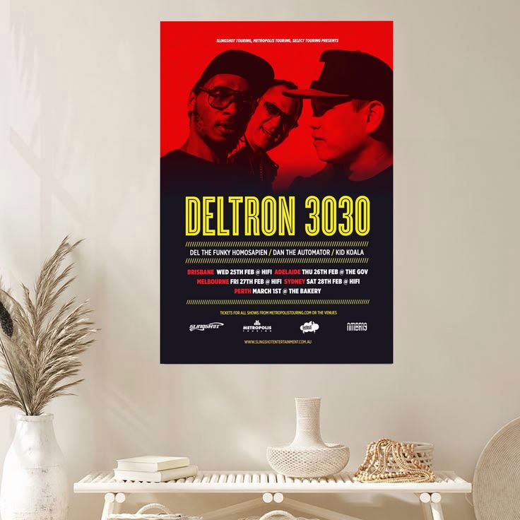 DELTRON 3030/DEL THE FUNKY HOMOSAPIEN 2015 AUSTRALIAN CONCERT TOUR Poster Unframed Size 24''x36''