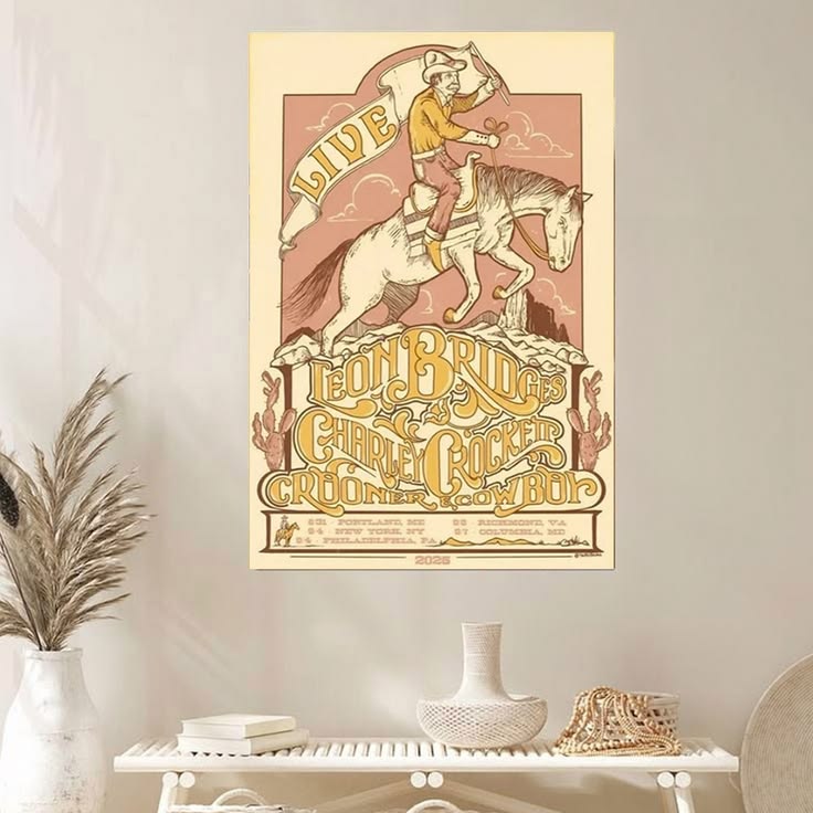 Leon Bridges, Charley Crockett The Crooner & The Cowboy Tour Poster Unframed Size 24''x36''