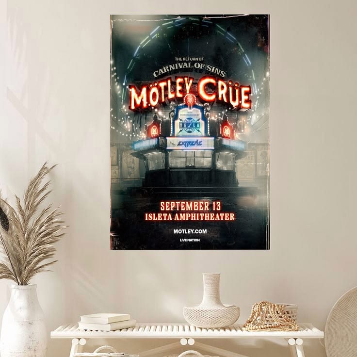 Motley Crue The Return Of Carnival Of Sins 2026 Tour Poster Unframed Size 24''x36''