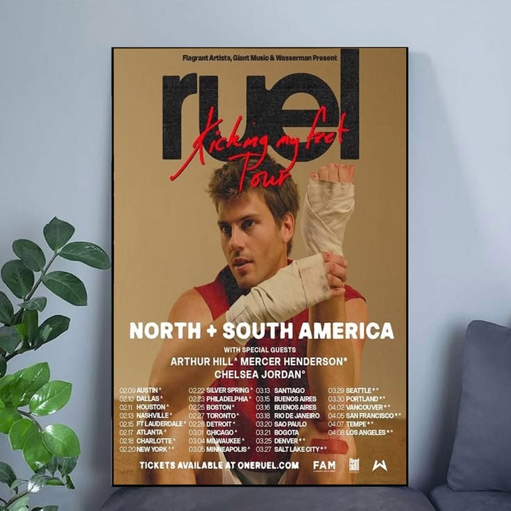 Ruel 2026 Tour Poster Unframed Size 24''x36''