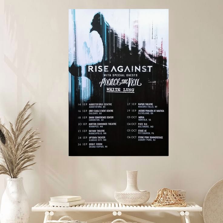 RISE AGAINST, PIERCE THE VEIL Wolves Tour Poster Unframed Size 24''x36''