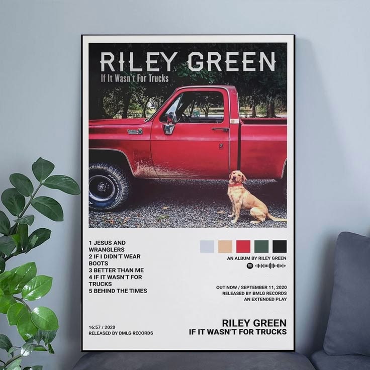 Riley Green - If It Wasn't for Trucks Poster Unframed Size 24''x36''