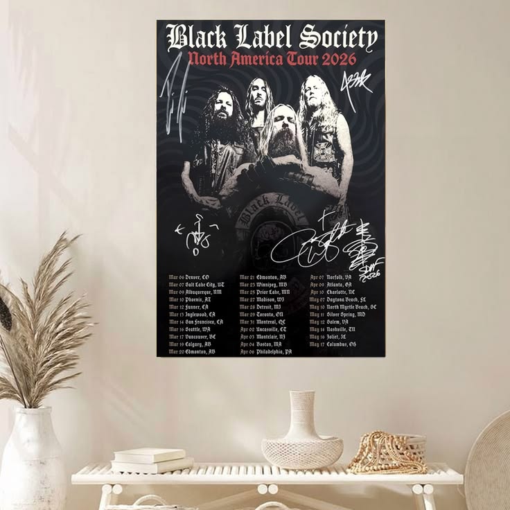 Black Label Society 2026 Tour Poster Music Poster Unframed Size 24''x36''