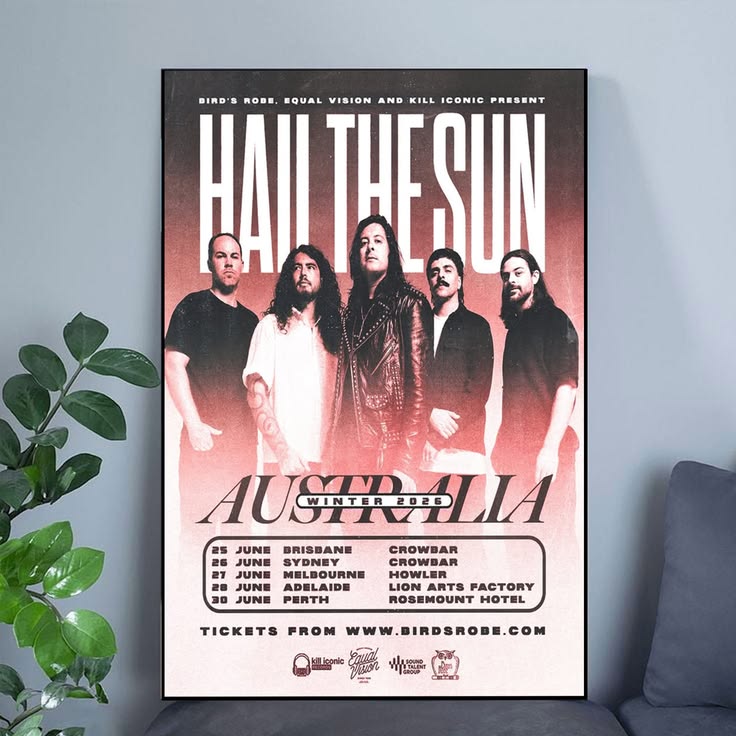 Hail The Sun AUSTRALIA Tour 2026 Poster Unframed Size 24''x36''