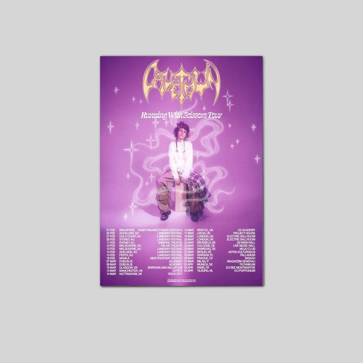 Cavetown Running With Scissors 2026 Tour Poster Unframed Size 24''x36''