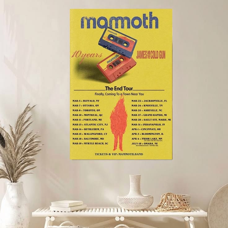 Mammoth The End Tour Concert Poster 10 Years 2026 Poster Unframed Size 24''x36''