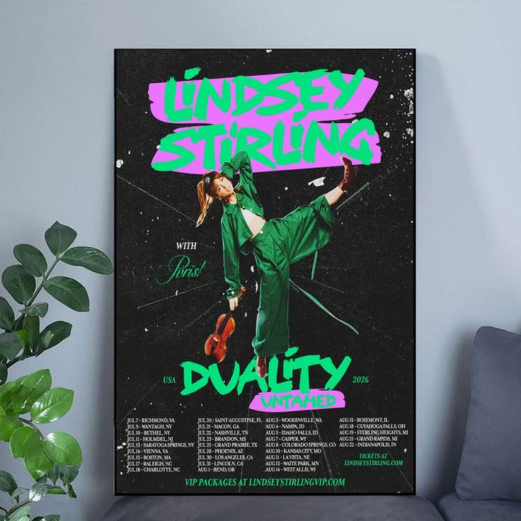 PVRIS & Lindsey Stirling Duality Untamed Tour 2026 Unframed Size 24''x36''