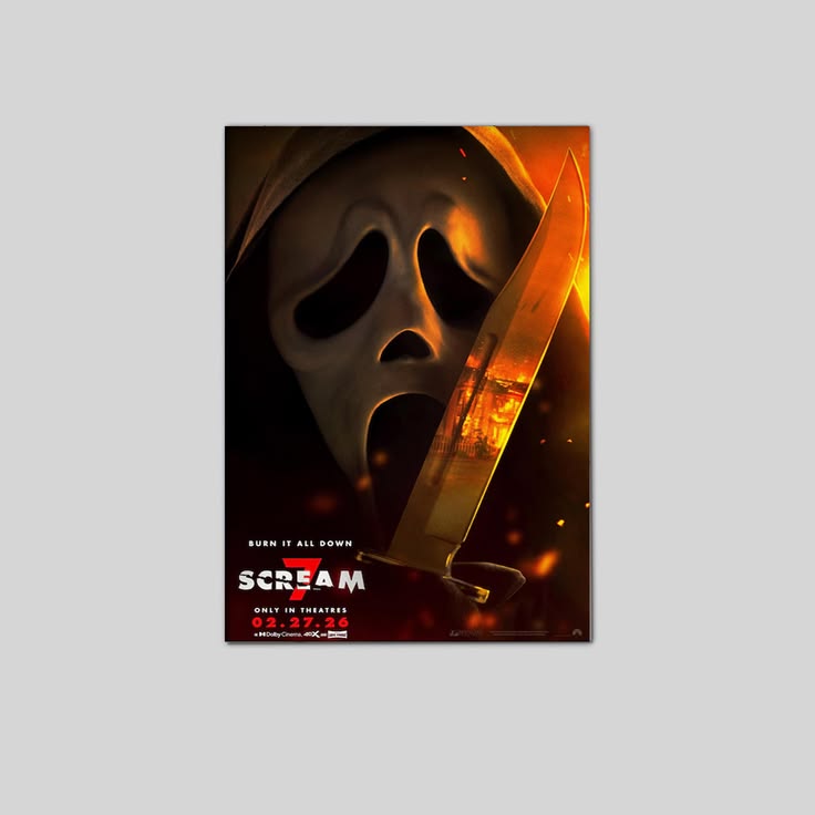 Movie Poster- Scream 7 Movie Art Poster Unframed Size 24''x36''