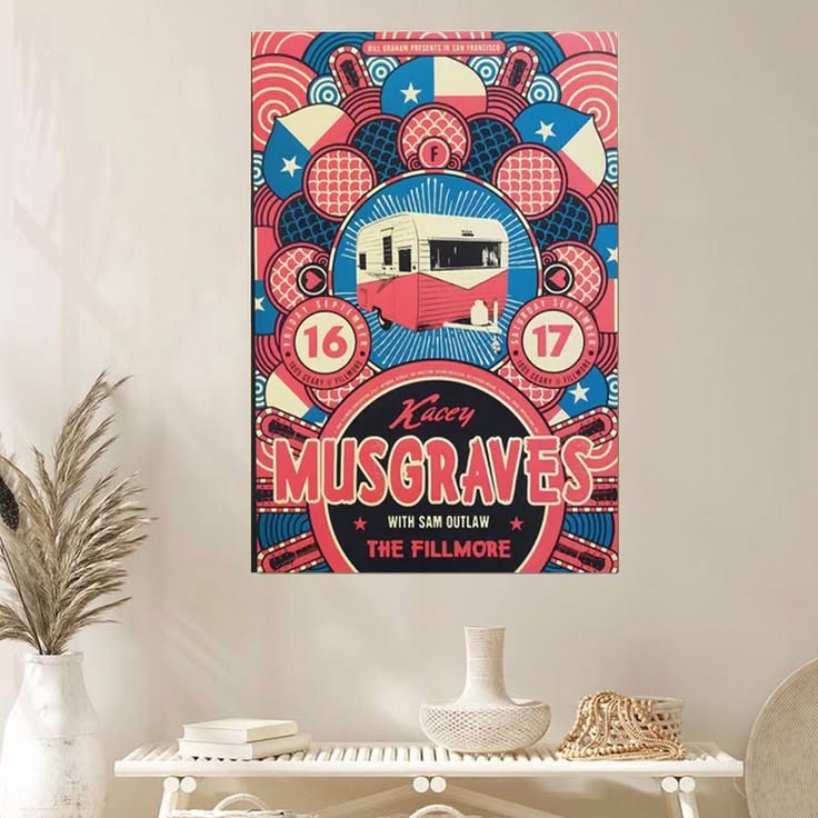 Kacey Musgraves and Sam Outlaw Vintage Concert Poster Unframed Size 24''x36''