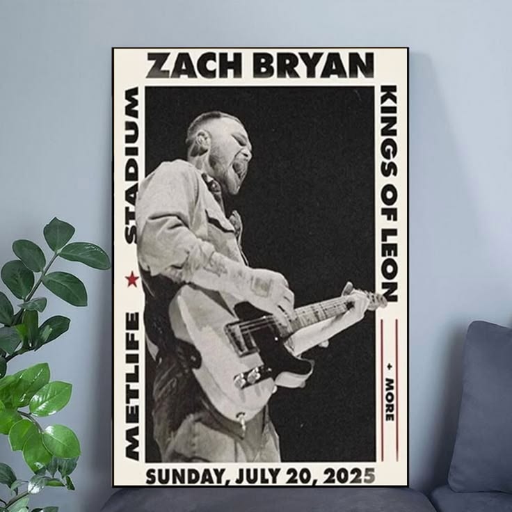 Zach Bryan Concert Poster 2025 Tour Poster Unframed Size 24''x36''
