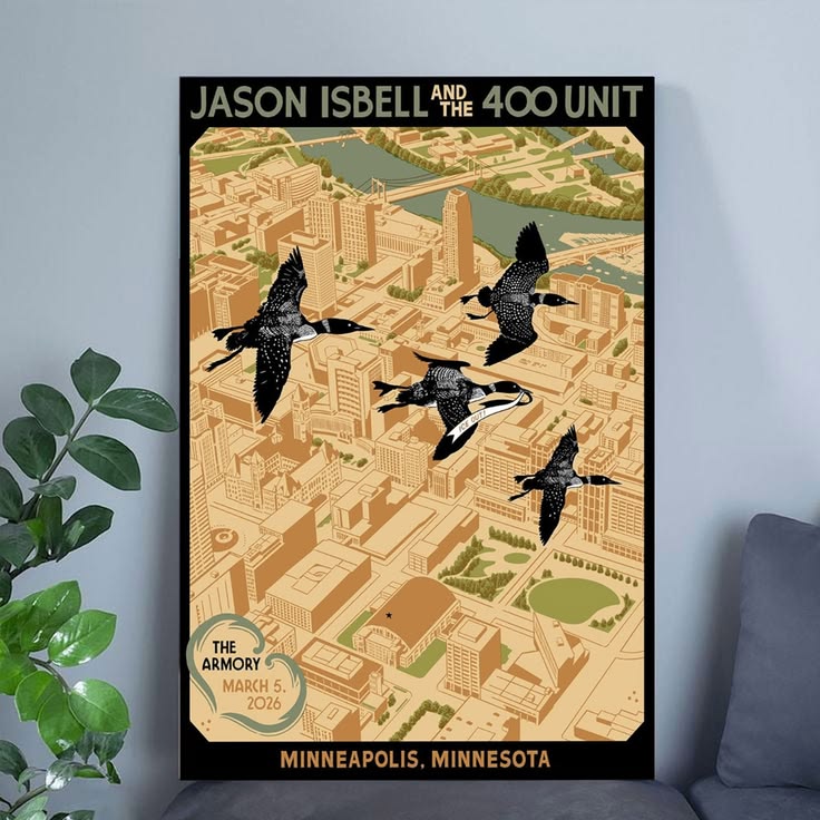 Jason Isbell and the 400 Unit Show 2026 Poster Unframed Size 24''x36''