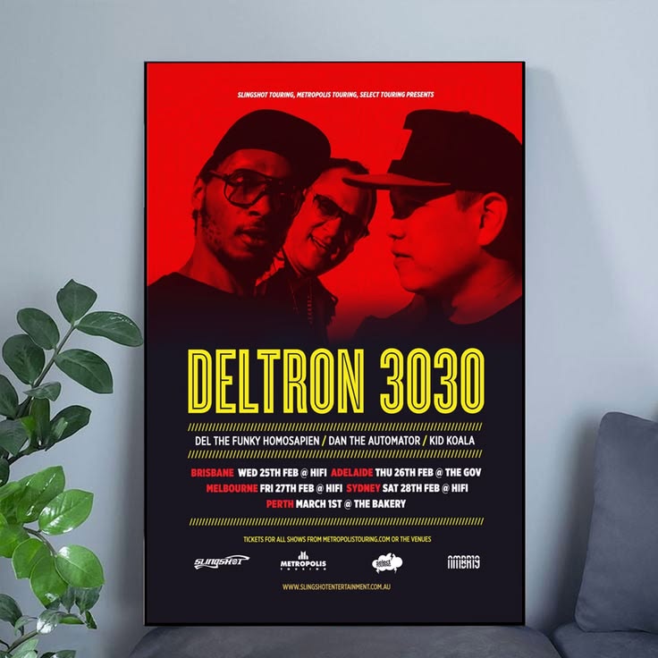 DELTRON 3030/DEL THE FUNKY HOMOSAPIEN 2015 AUSTRALIAN CONCERT TOUR Poster Unframed Size 24''x36''