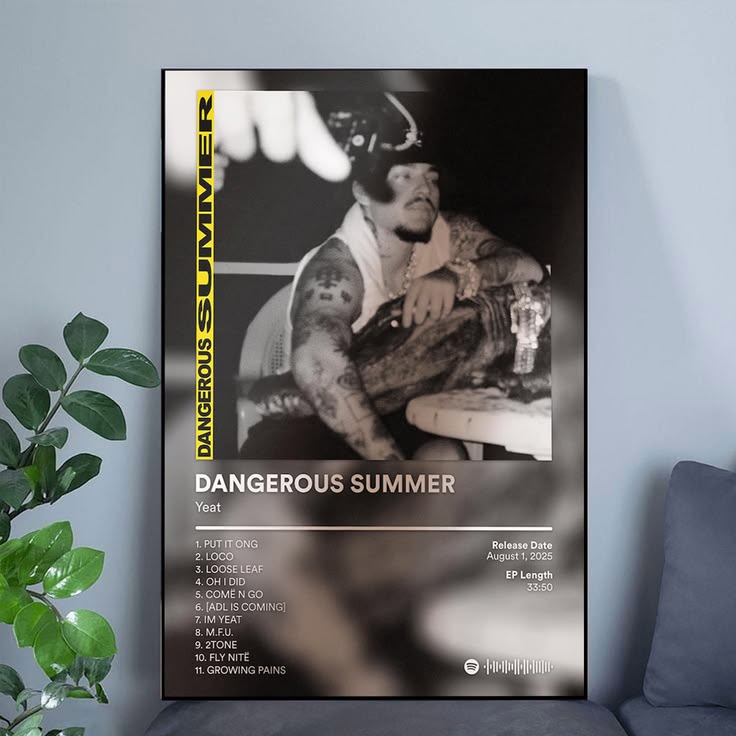 Yeat DANGEROUS SUMMER Album Cover Poster Unframed Size 24''x36''
