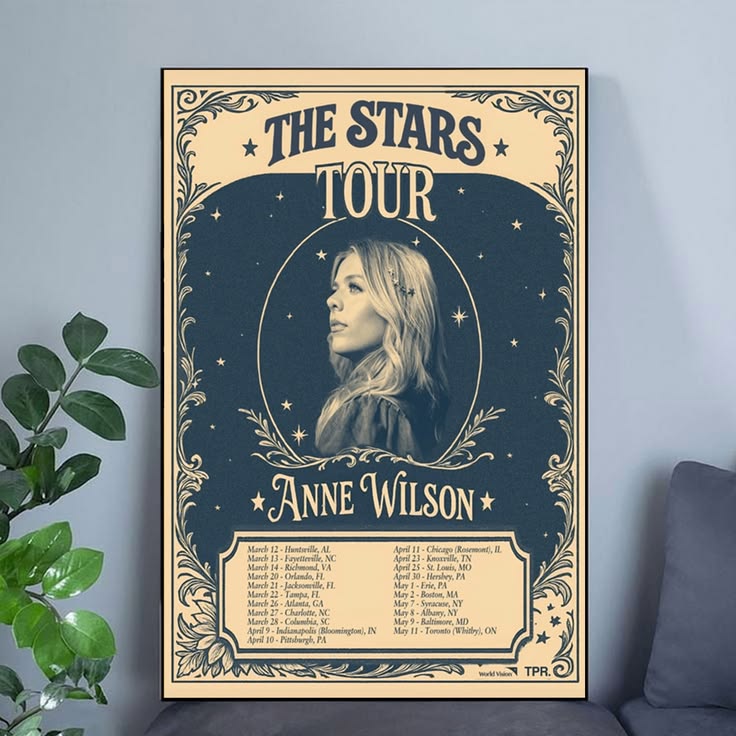 Anne Wilson's The Stars Tour 2026 Schedule Poster Unframed Size 24''x36''