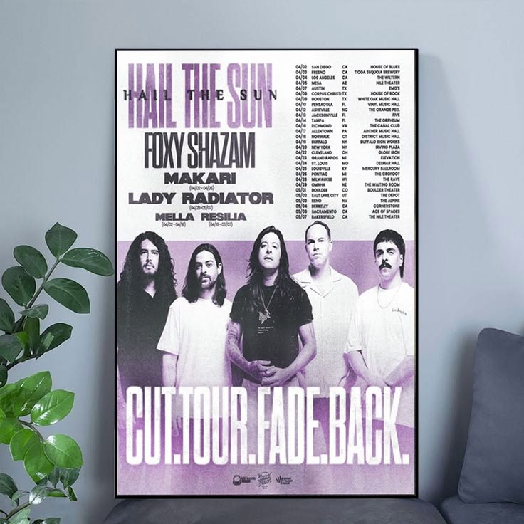 Hail The Sun Tour 2026 Poster Unframed Size 24''x36''