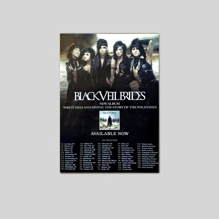 BLACK VEIL BRIDES Wretched & Divine Ltd Ed 2 RARE Poster Unframed Size 24''x36''