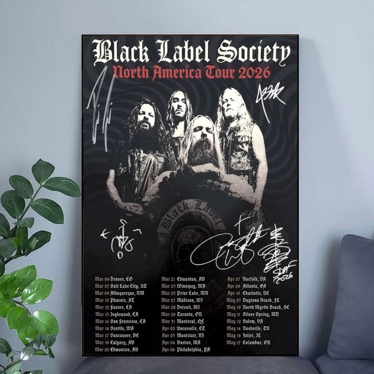 Black Label Society 2026 Tour Poster Music Poster Unframed Size 24''x36''