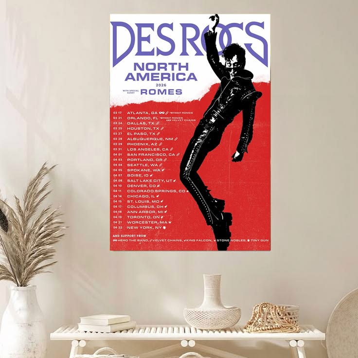 Des Rocs Tour 2026 with special guest Romes Poster Unframed Size 24''x36''