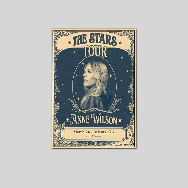 Anne Wilson The Stars 2026 Event Poster Unframed Size 24''x36''